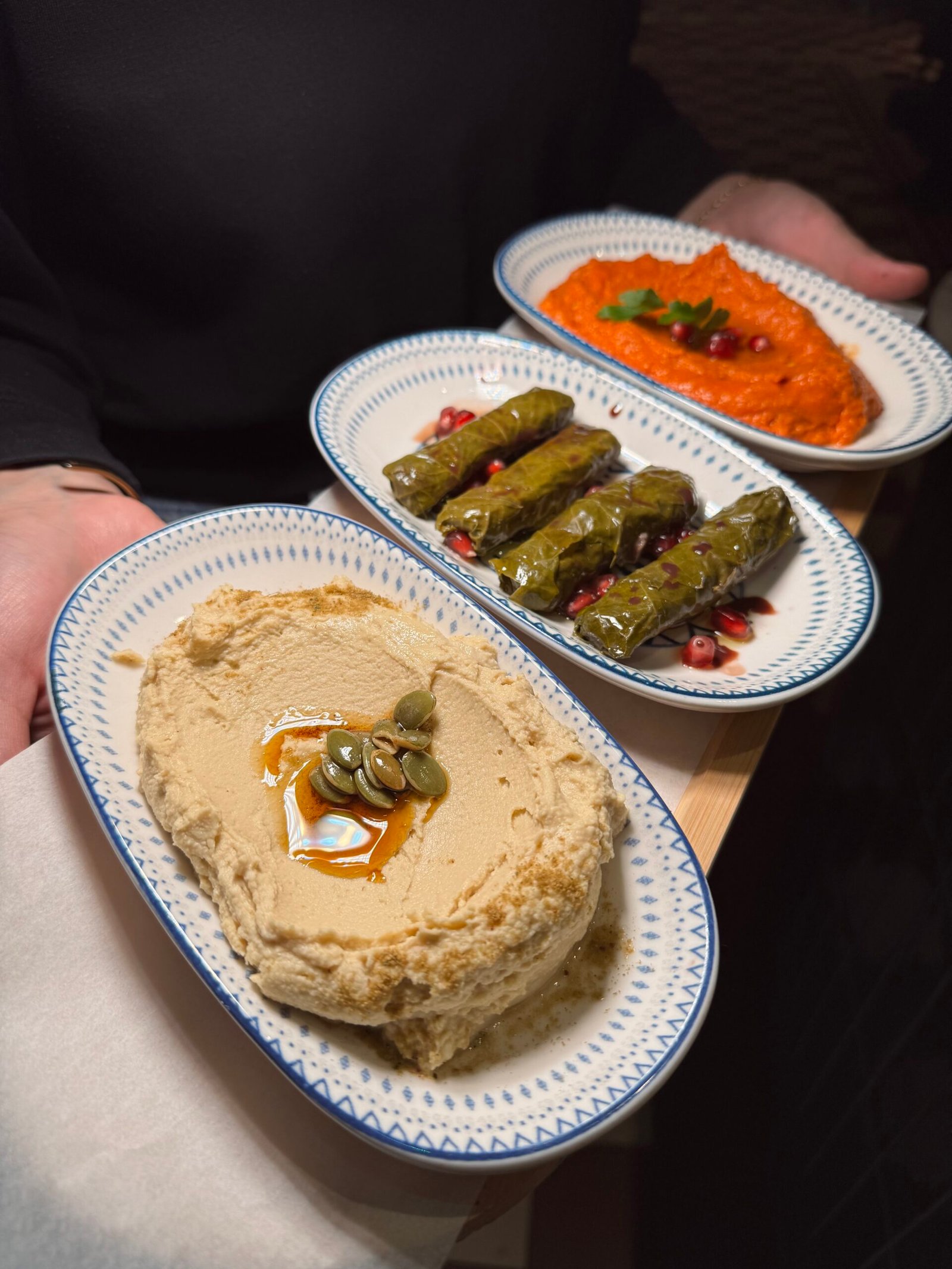 Homemade mezes and dolma
