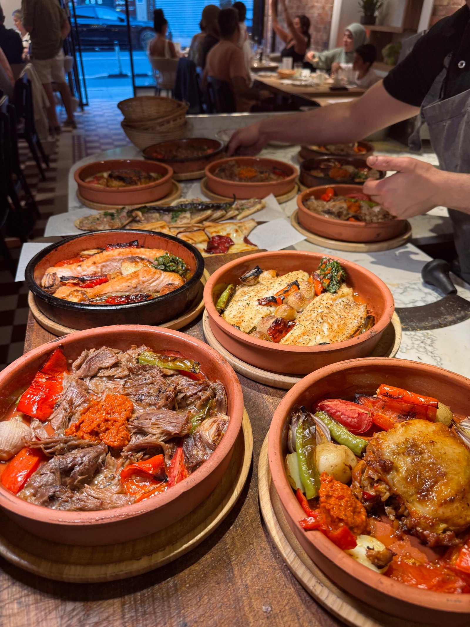 Clay pot dishes at Tandır